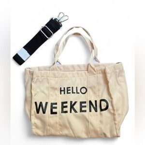 WEEKEND nylon tote bag with new black adjustable strap.
